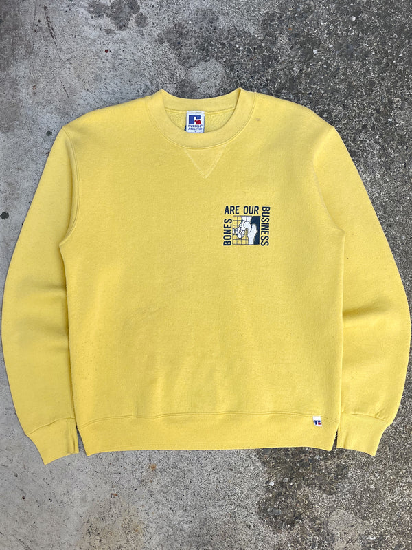 1990s Russell “Bones Are Our Business” Yellow Sweatshirt