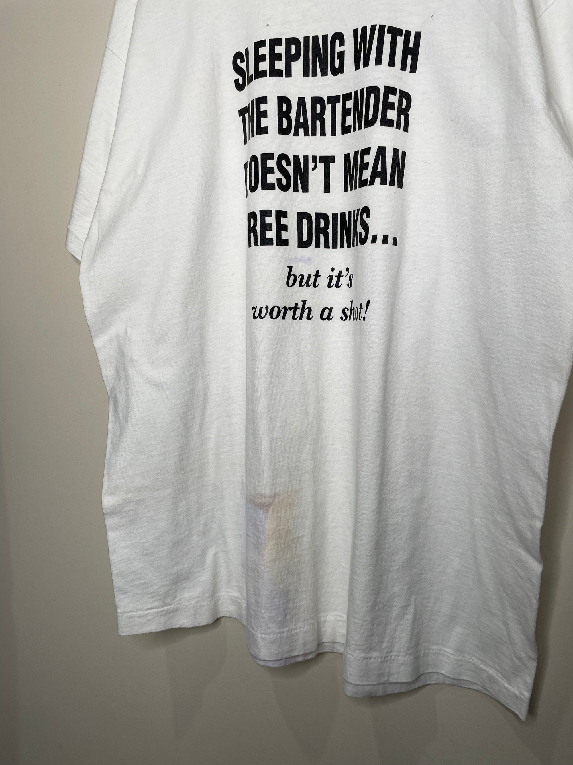 1990s “Sleeping With The Bartender…” Tee (XL)