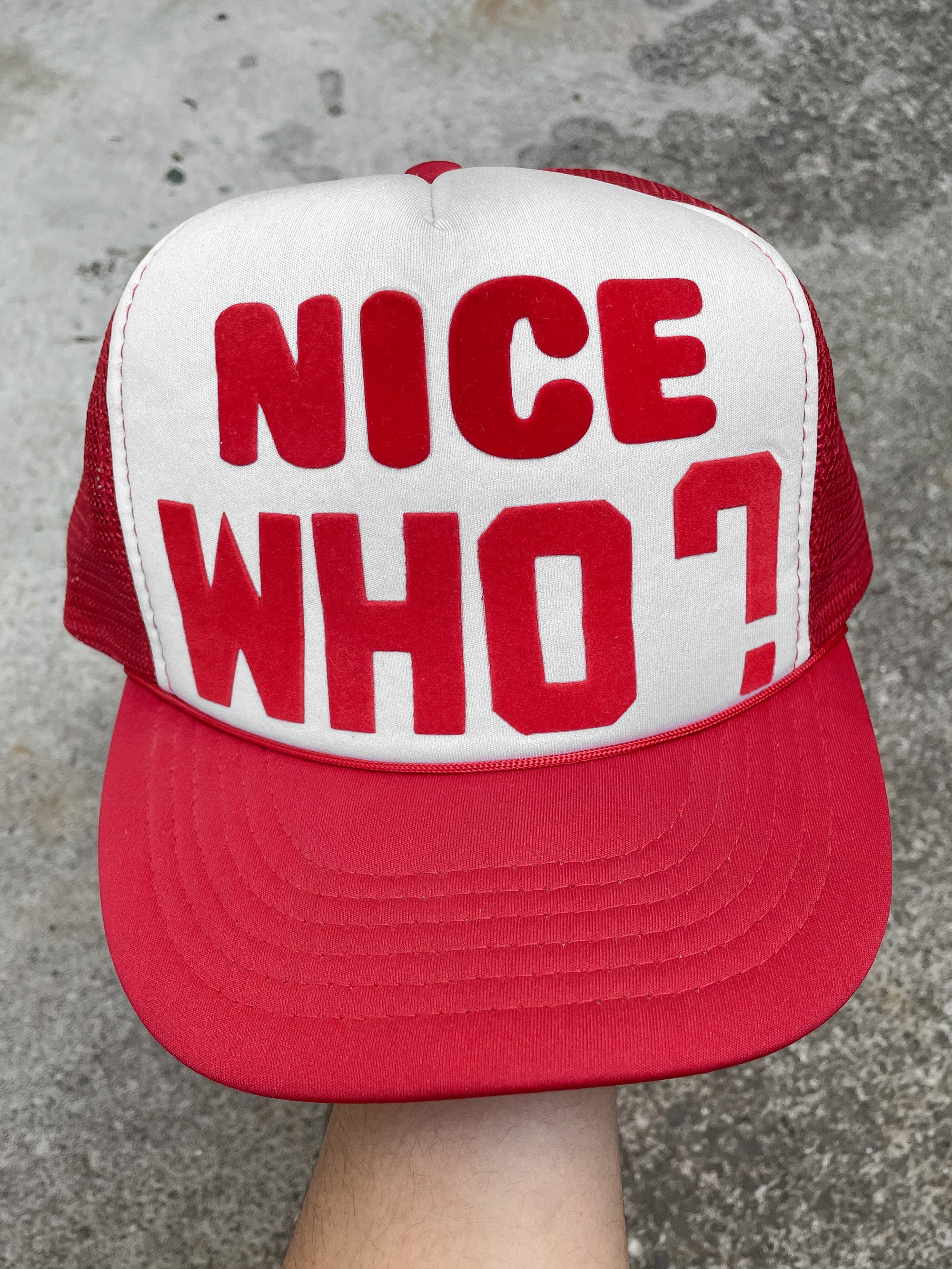 1990s “Nice Who?” Felt Trucker Hat