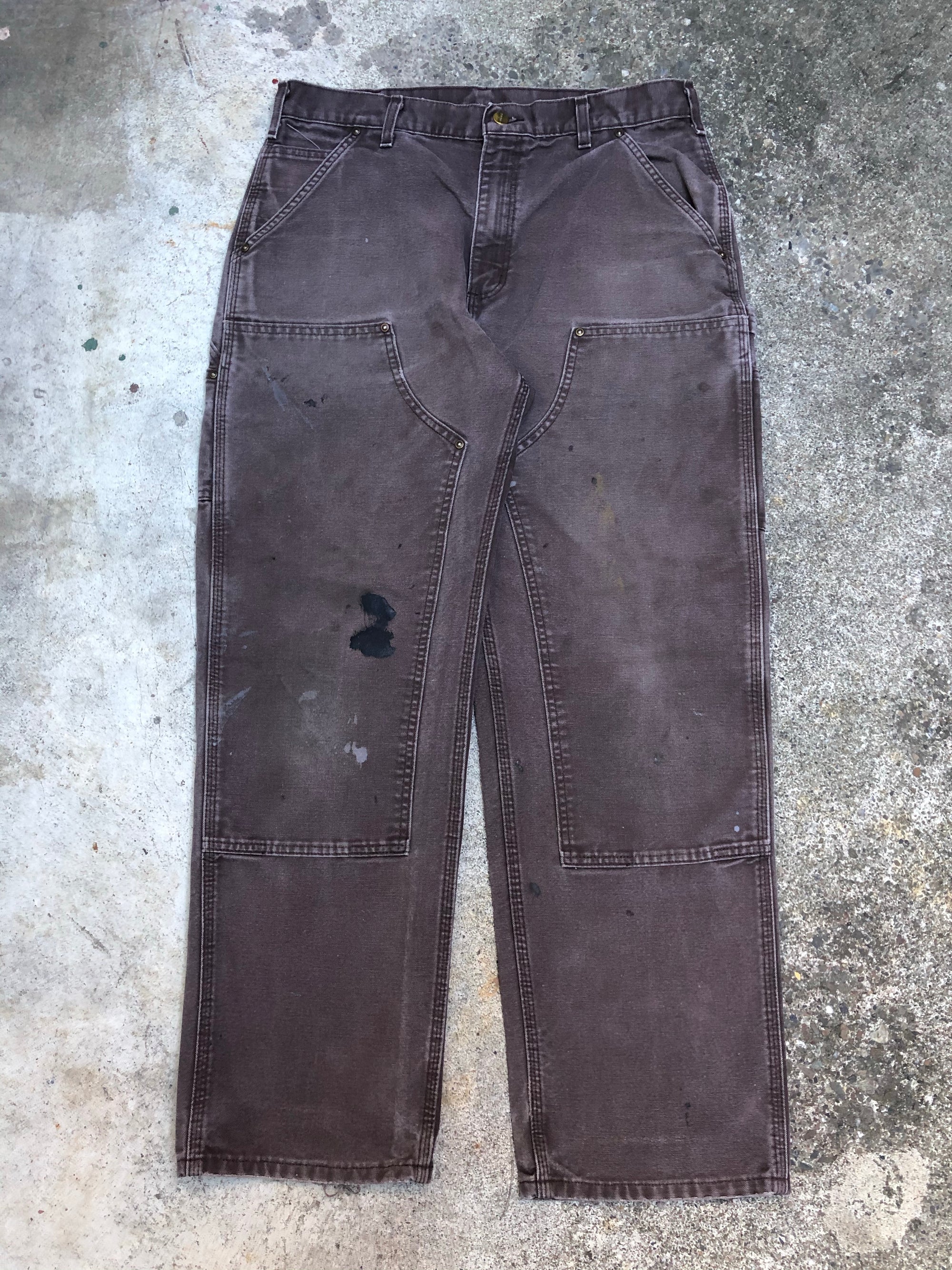 Carhartt B136 Dark Brown Double Front Knee Work Pants (34X30)