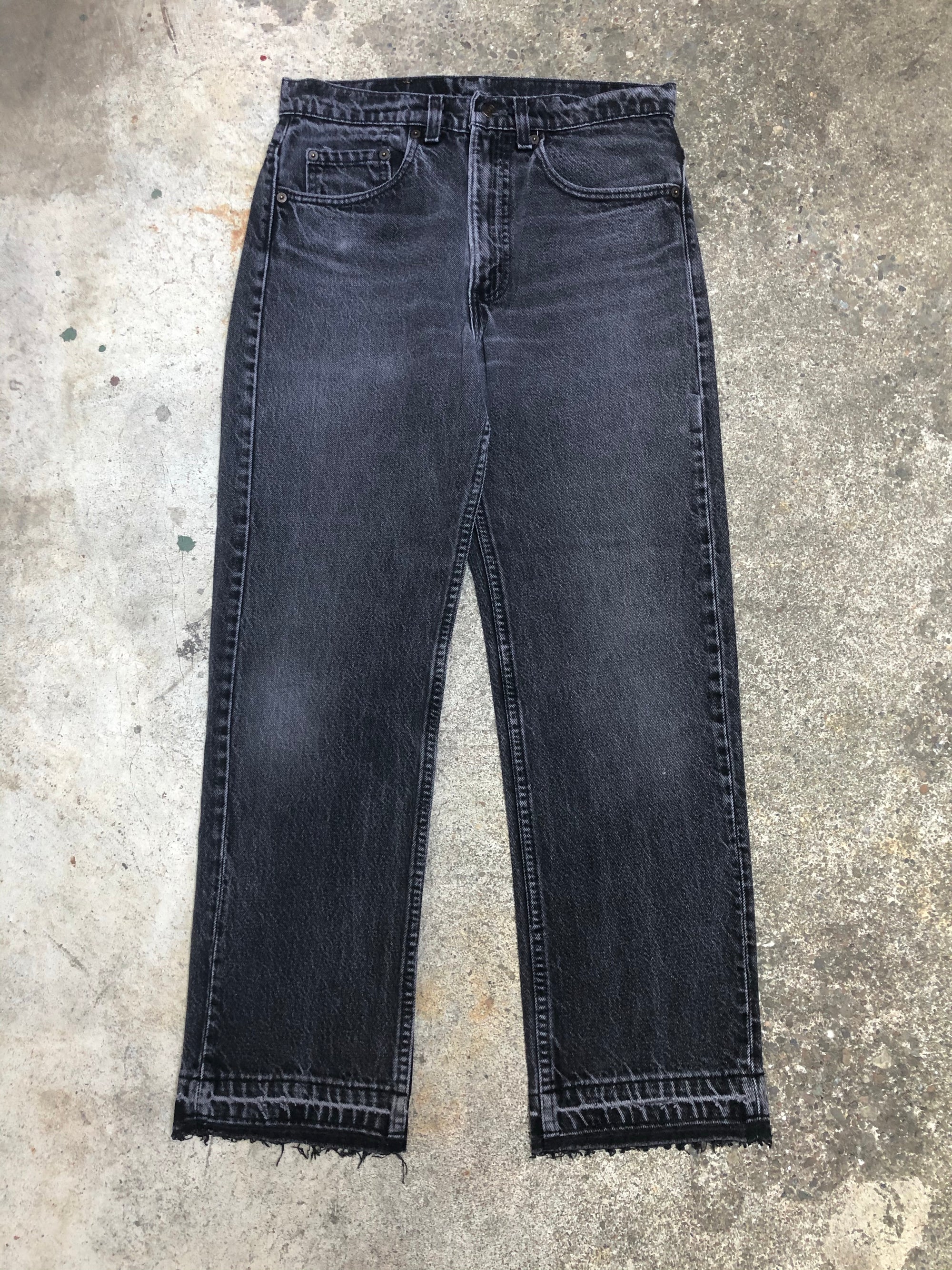 1990s Levis 505 Faded Black Released Hem (30X28)