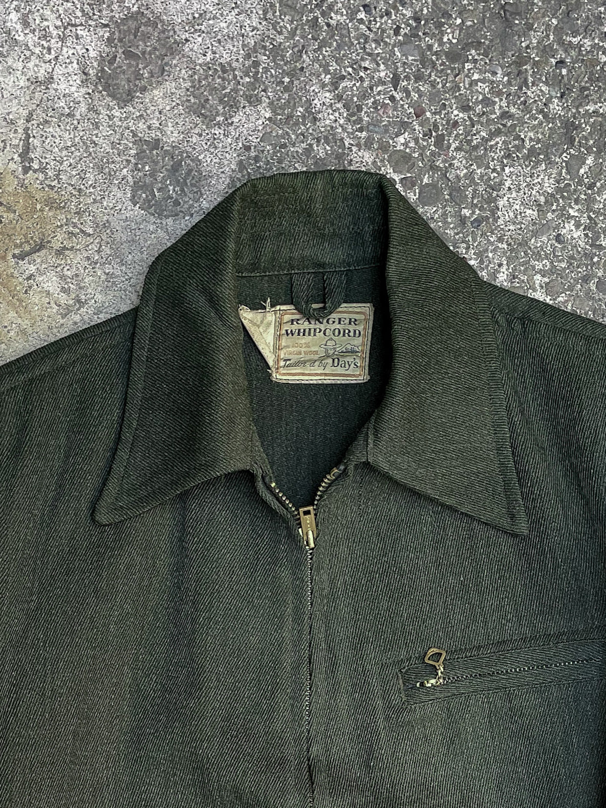 1950s Green Ranger Whipcord Talon Zip Jacket