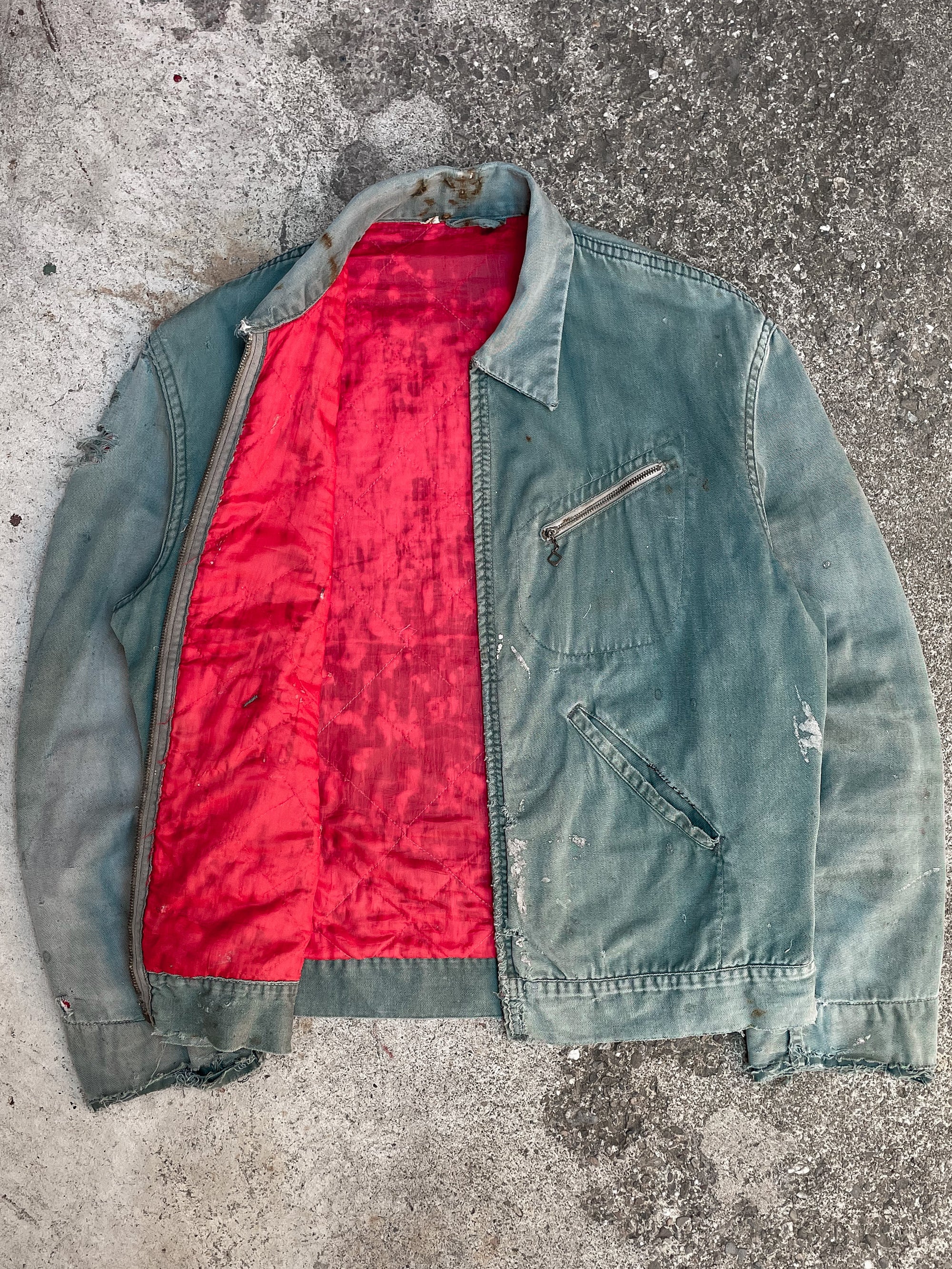 1950s/60s Thrashed Sun Faded Lined Work Jacket