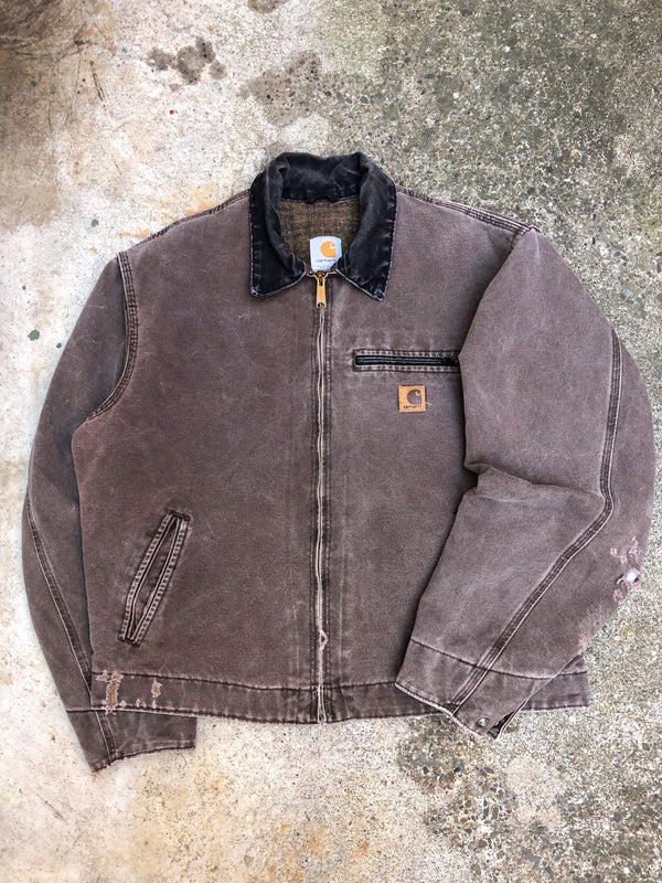 1990s Carhartt Faded Chocolate Lined Work Jacket (L)