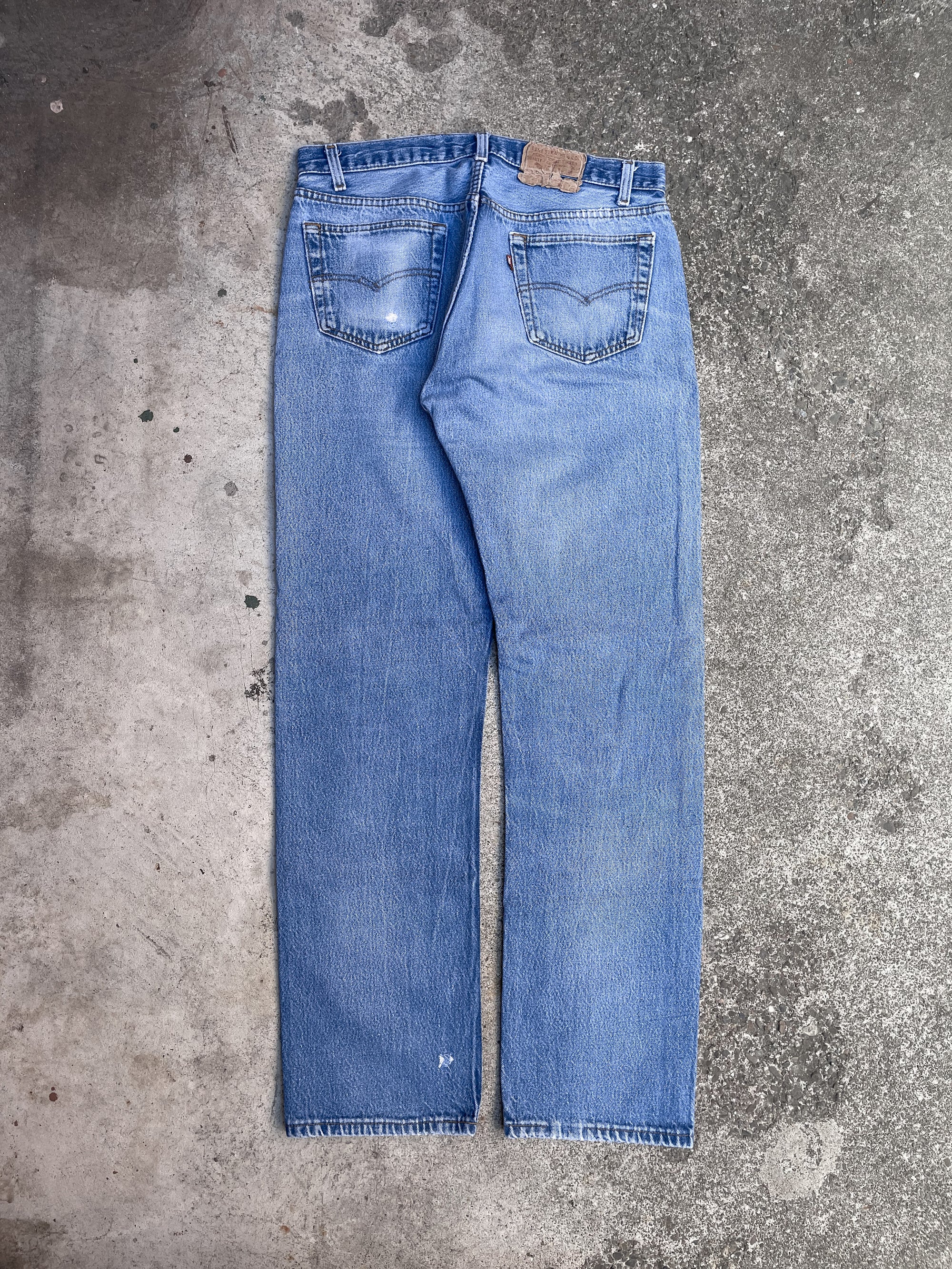 1980s/90s Levis Repaired Faded Blue 501 (33X31)