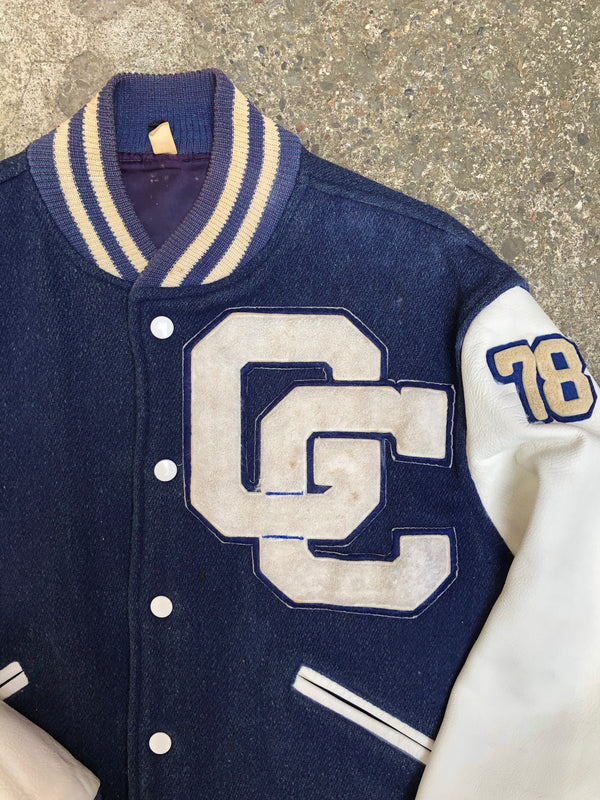 1970s Chain Stitch “Garden City Varsity” Letterman Jacket