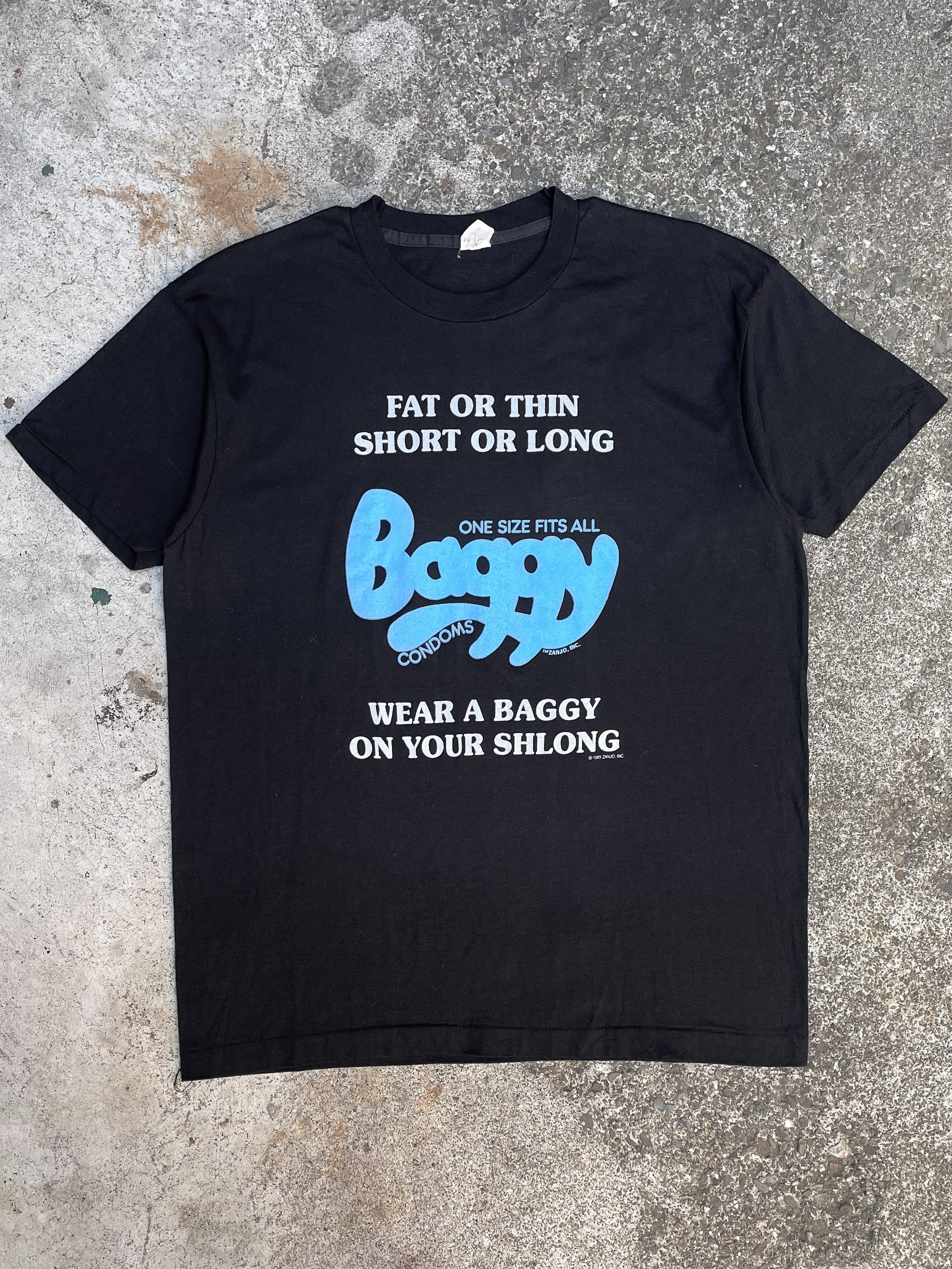 1980s “Wear A Baggy On Your Shlong” Tee (L)