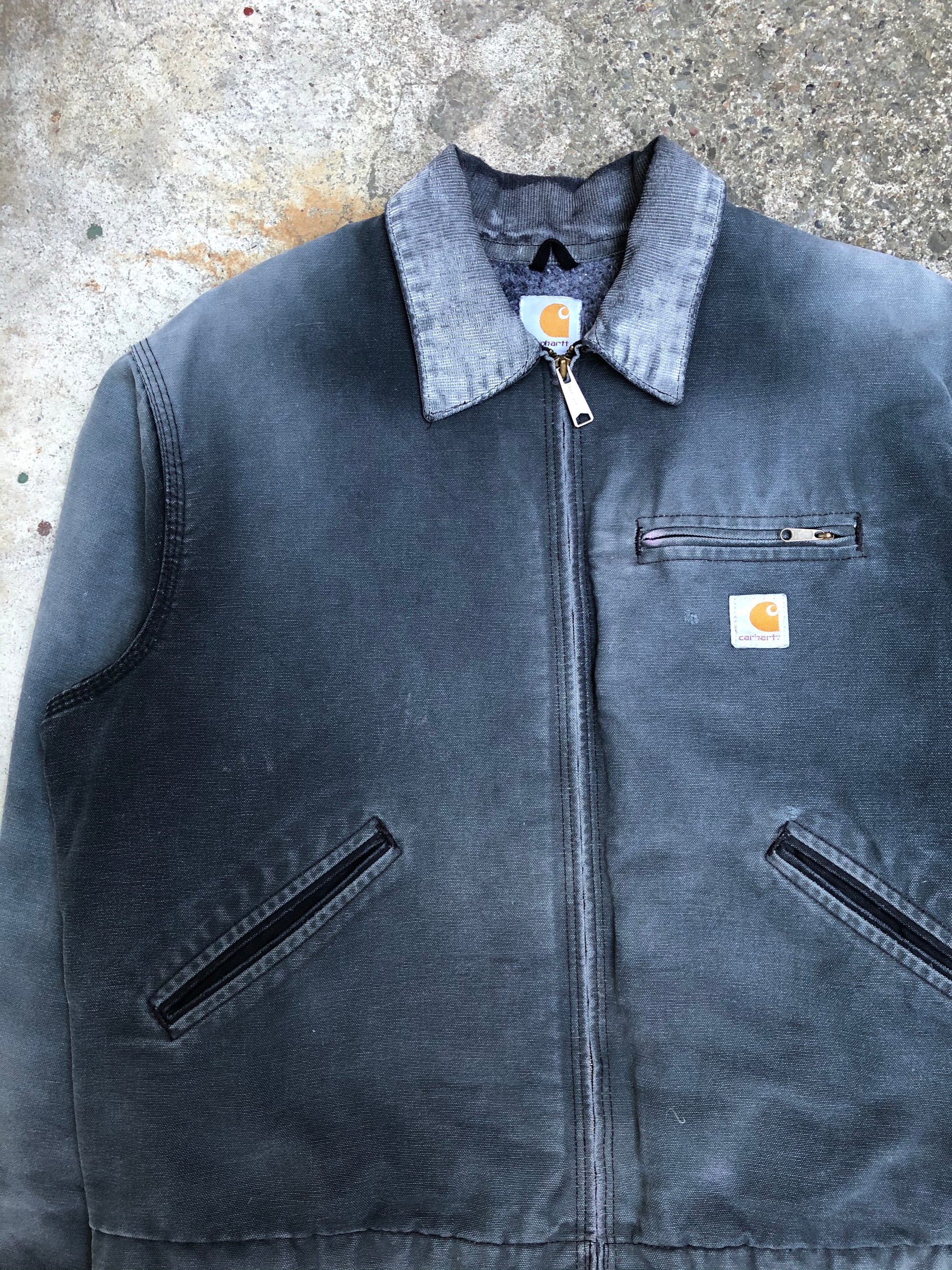 1990s Carhartt Shadow Black Lined Work Jacket