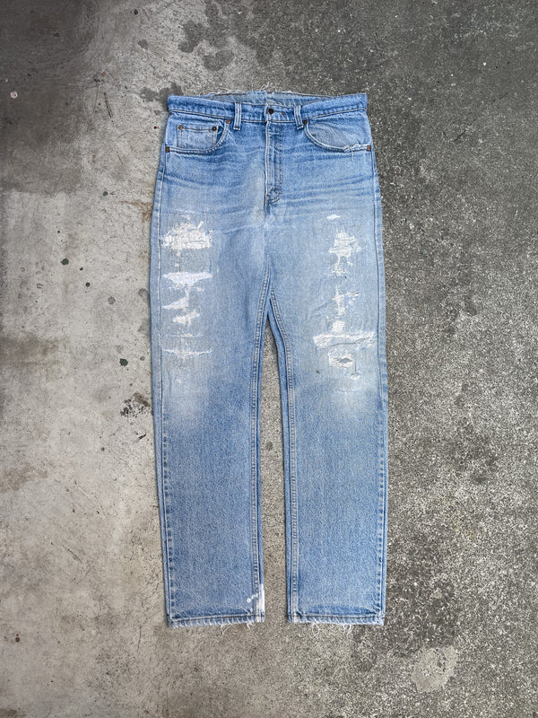 1980s/90s Levis Repaired Faded Blue 505 (33X31)