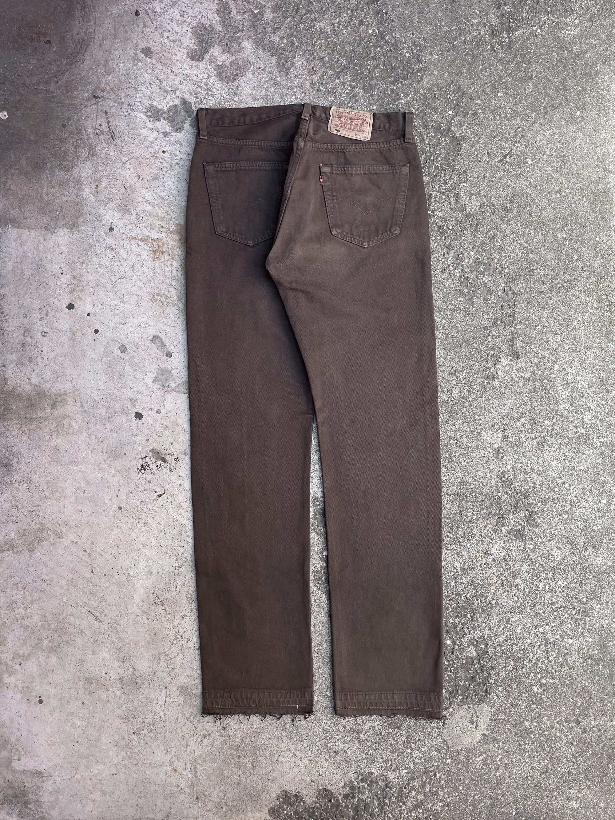 1990s Levi’s Faded Brown 501 Released Hem (31X33)