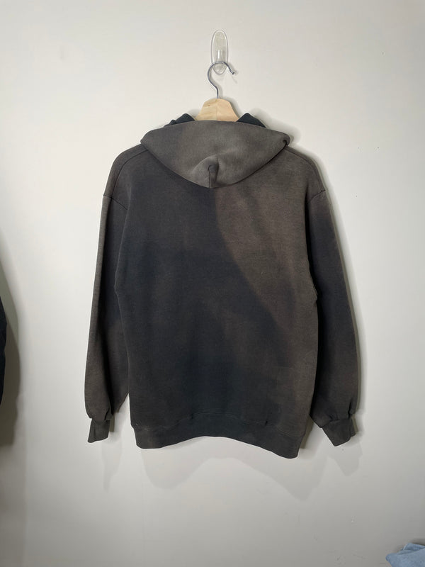 1980s Sun Faded Black Blank Hoodie (M)