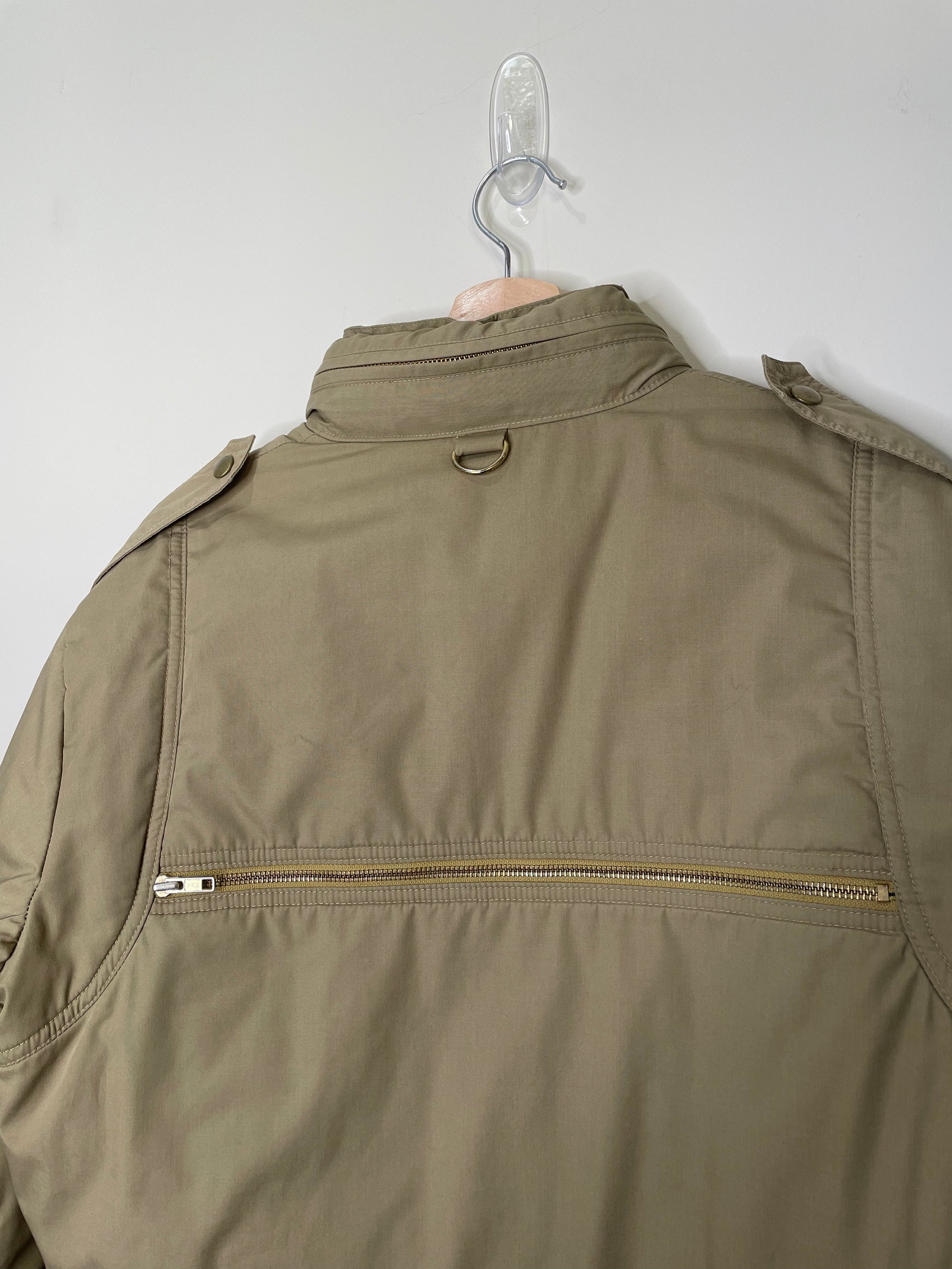 1980s Khaki Cargo Down Puffer Jacket (S/M)