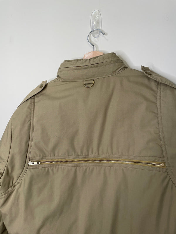 1980s Khaki Cargo Down Puffer Jacket (S/M)