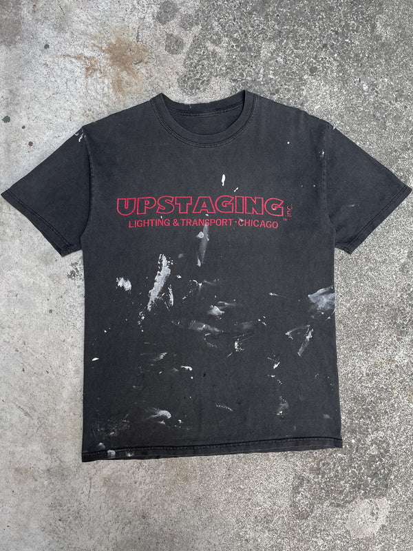 Vintage “Upstaging” Painted Faded Black Tee