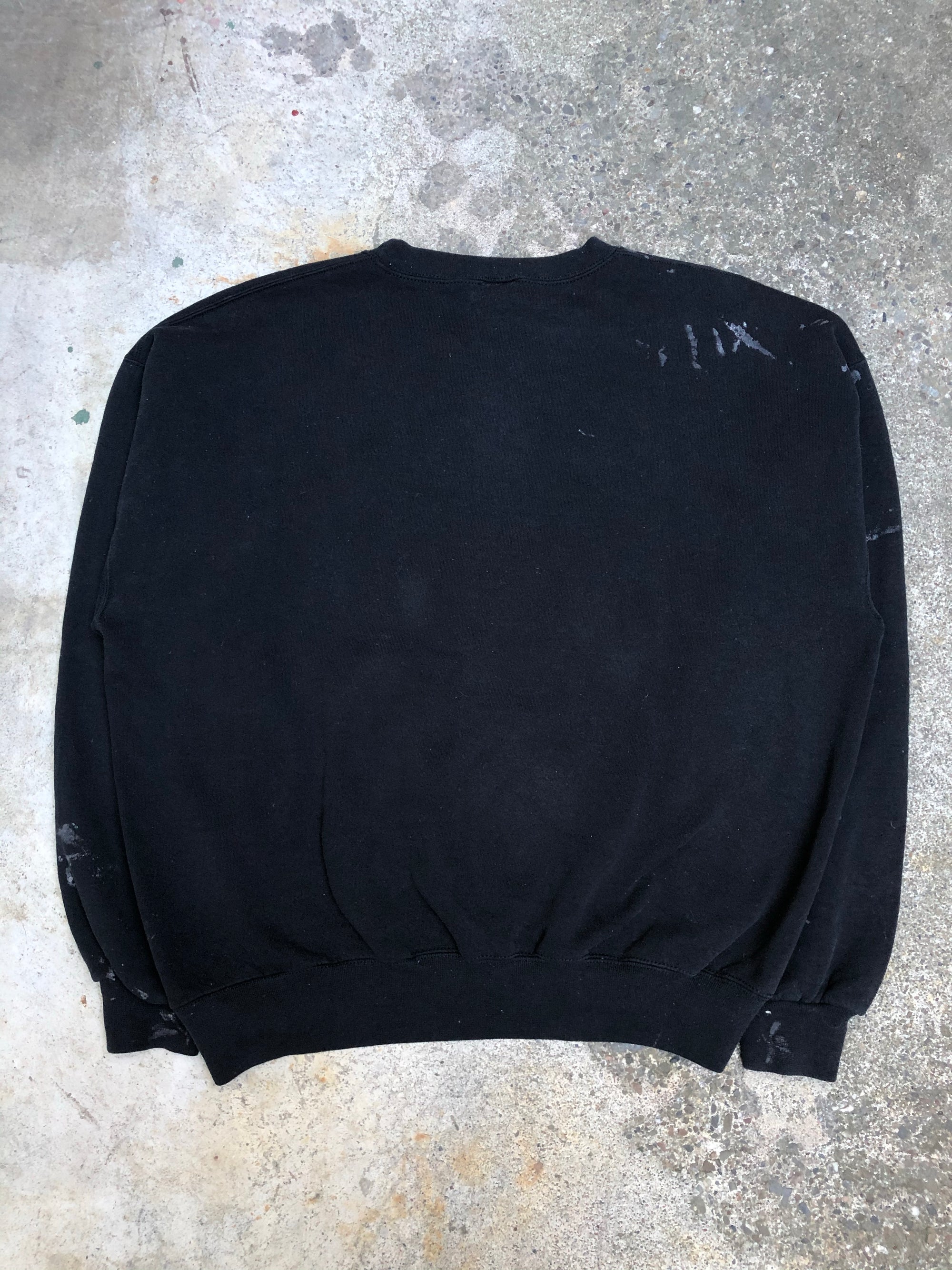 1990s Russell Black Blank Paint Sweatshirt