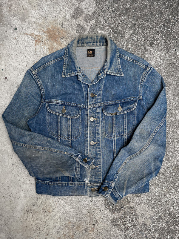 1970s Lee Faded Dark Wash Blue Denim Jacket