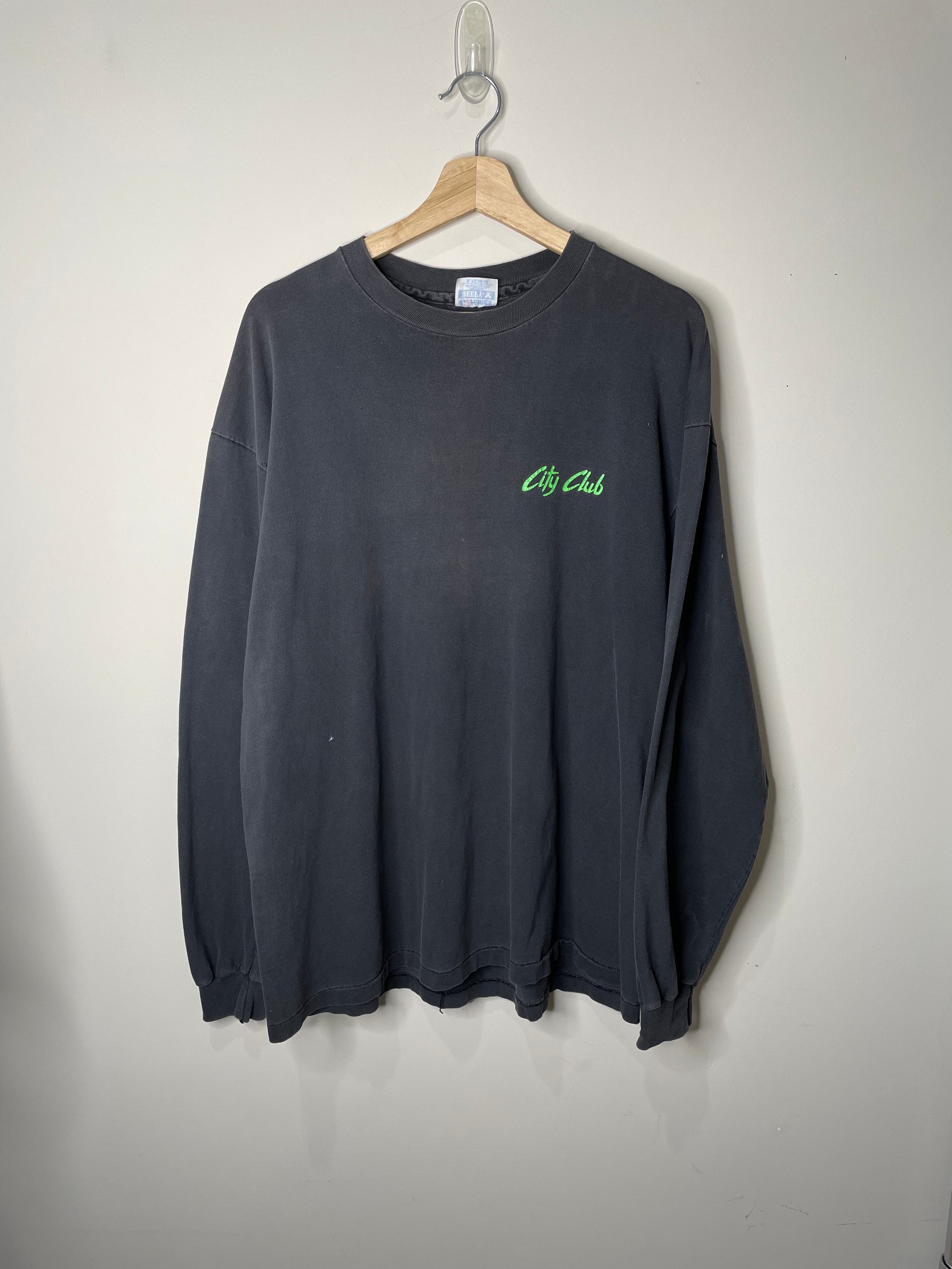 1990s “Cowtown” Faded Single Stitched Long Sleeve Tee (XL)