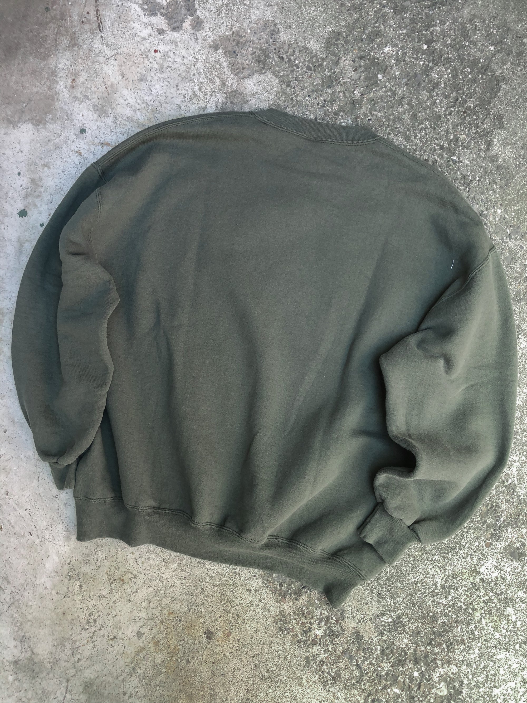 1990s Russell Faded Moss Green Blank Sweatshirt