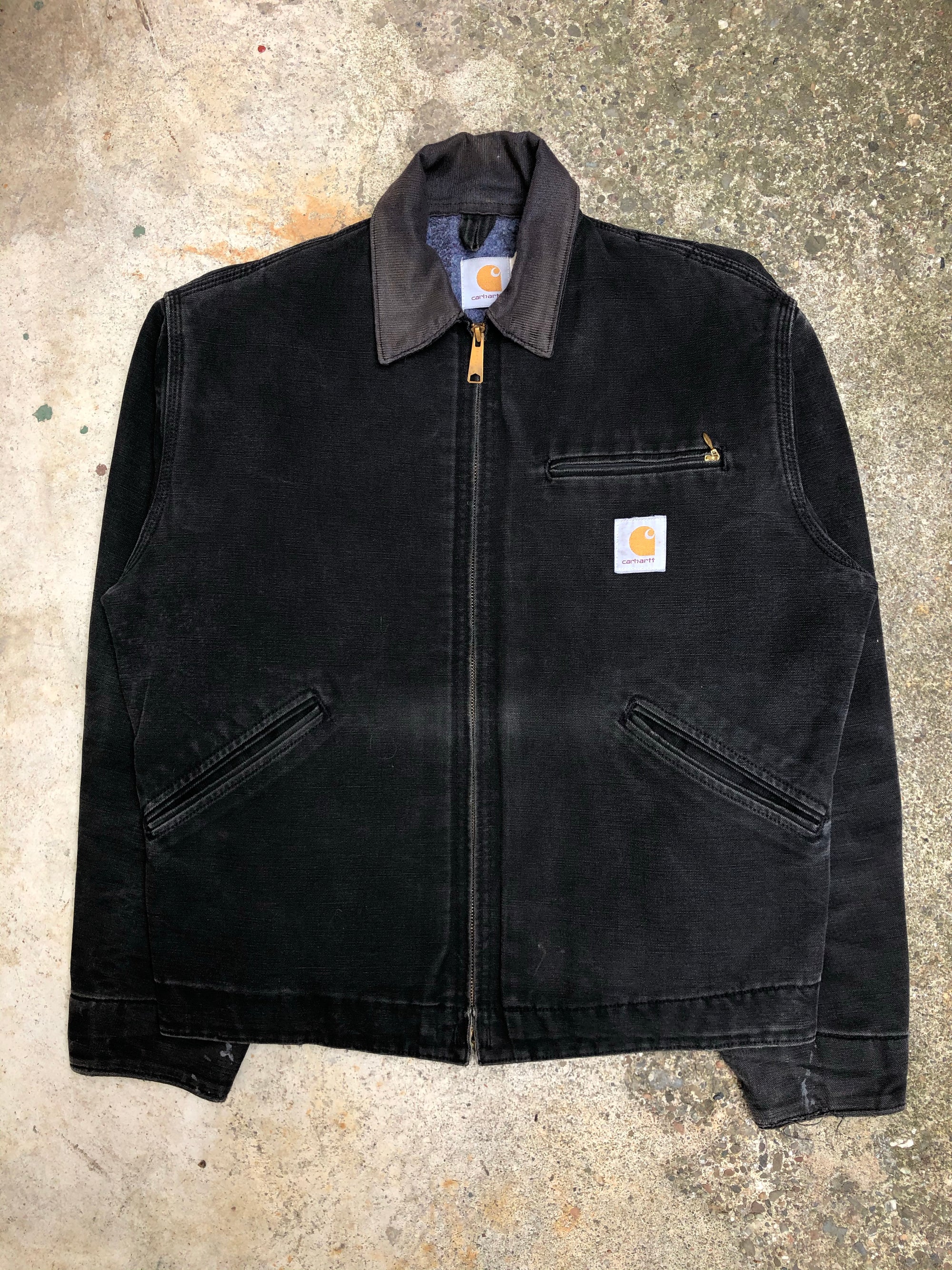 1990s Carhartt Faded Black Lined Work Jacket (S/M)