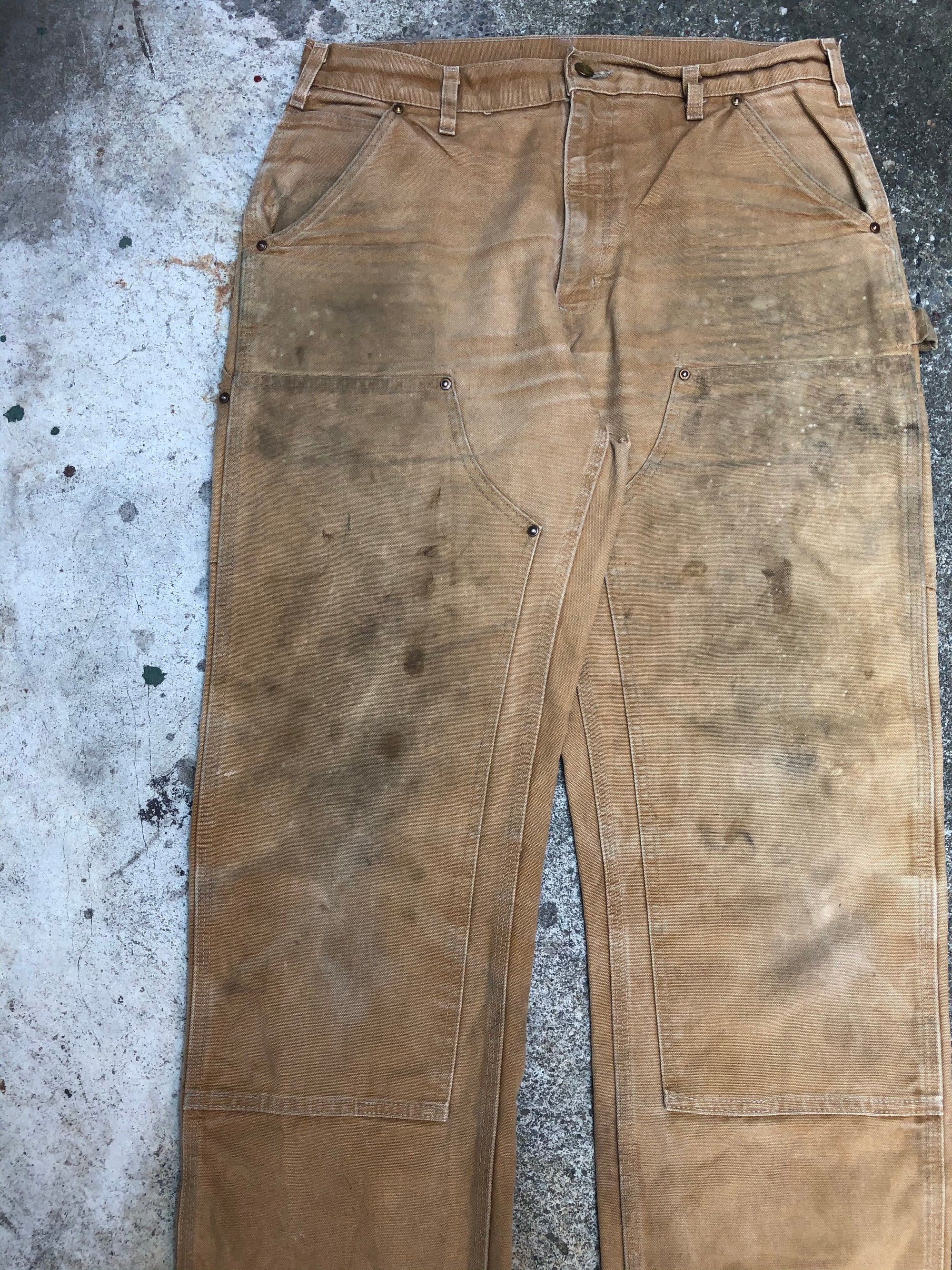 Carhartt B01 Tan Double Front Knee Work Pants (34X33)