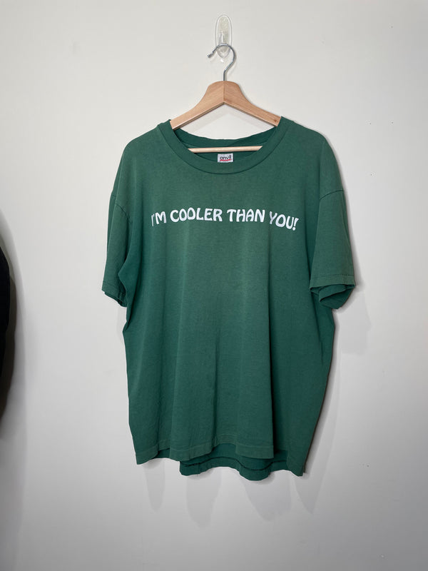 1990s Faded Green “I’m Cooler Than You!” Single Stitched Tee (XL)