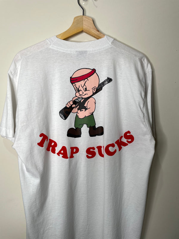 1990s “Trap Sucks” Single Stitched Screen Stars Tee (XL)