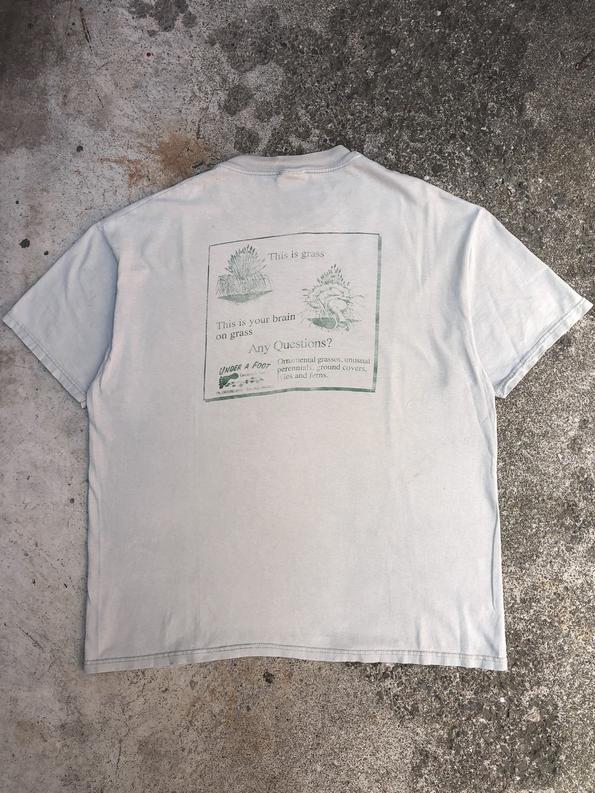 1990s “This is Your Brain on Grass” Hanes Beefy Tee