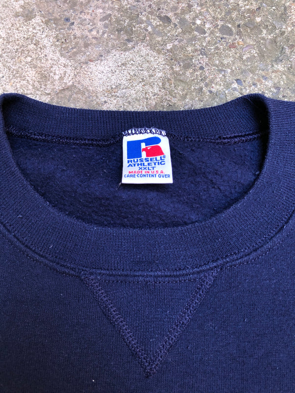 1990s Russell Faded Navy Blank Sweatshirt