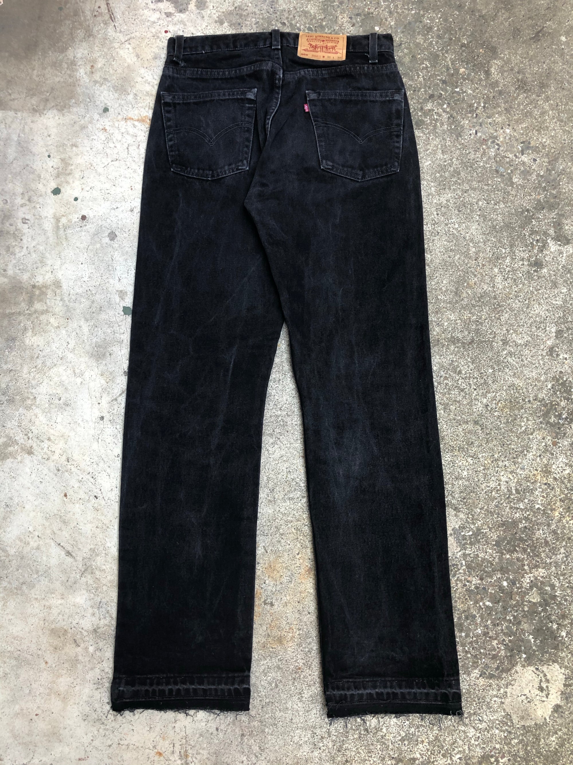 1990s Levis 505 Black Released Hem (30X31)