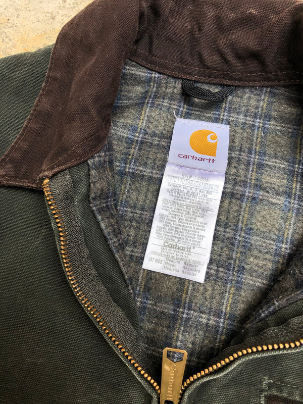 1990s Carhartt Moss Green Lined Work Jacket