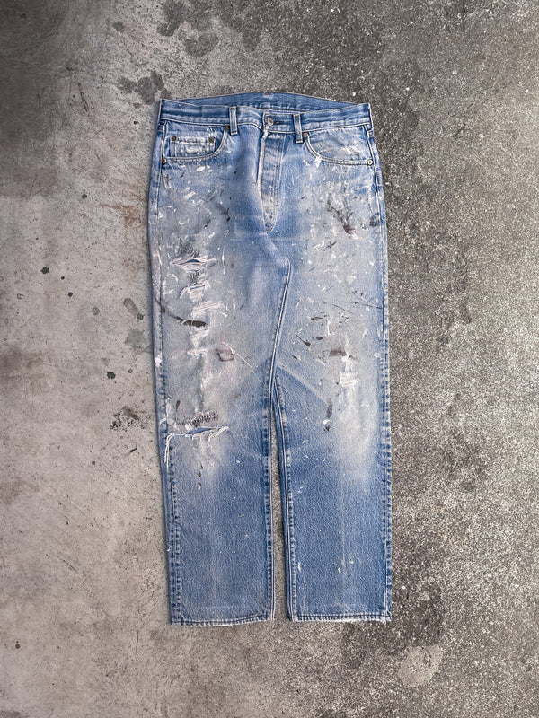 1990s Levi’s Repaired Painted Blue 501 (32X29)