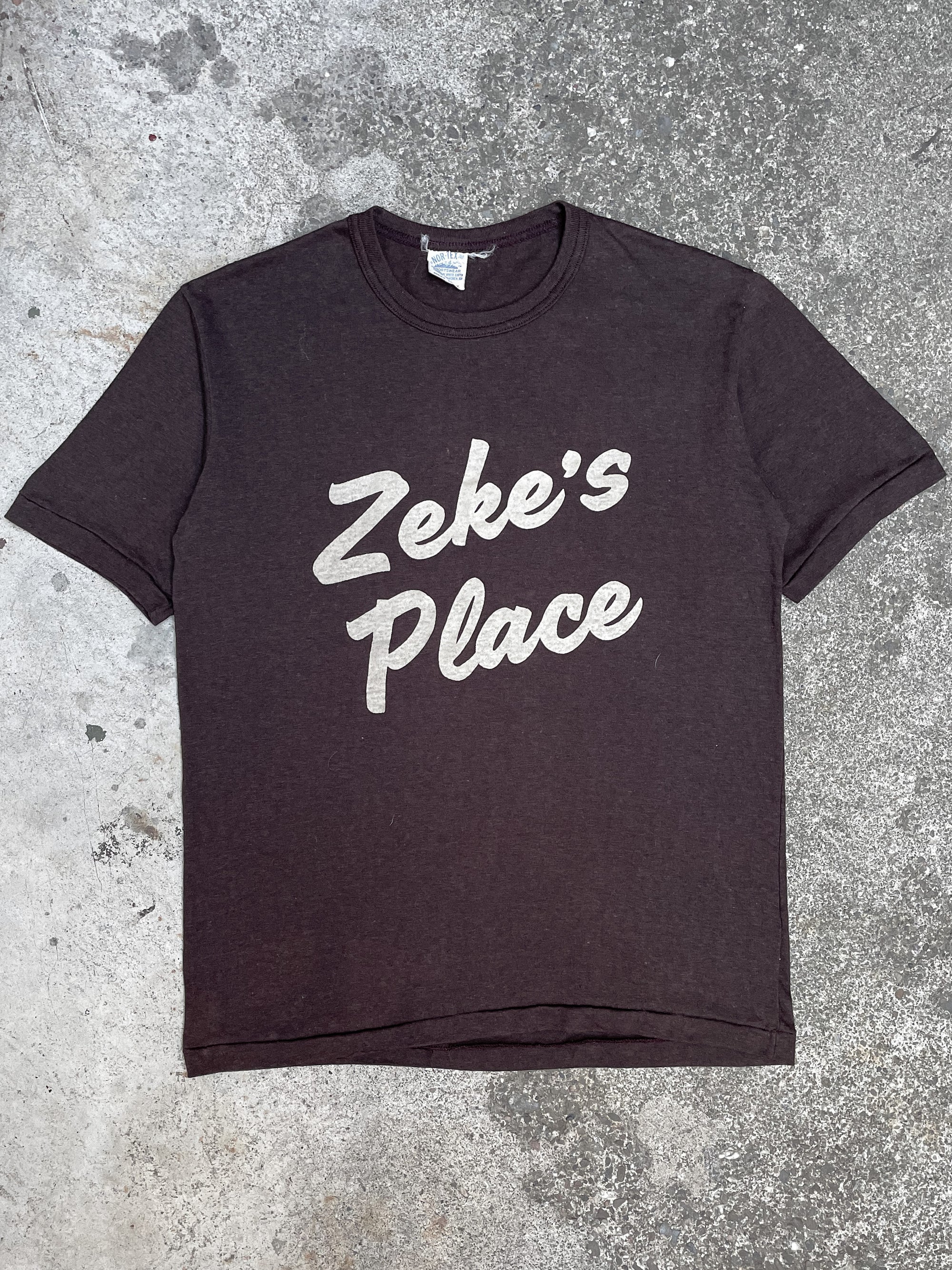 1980s “Zeke’s Place” Brown Single Stitched Tee (M/L)