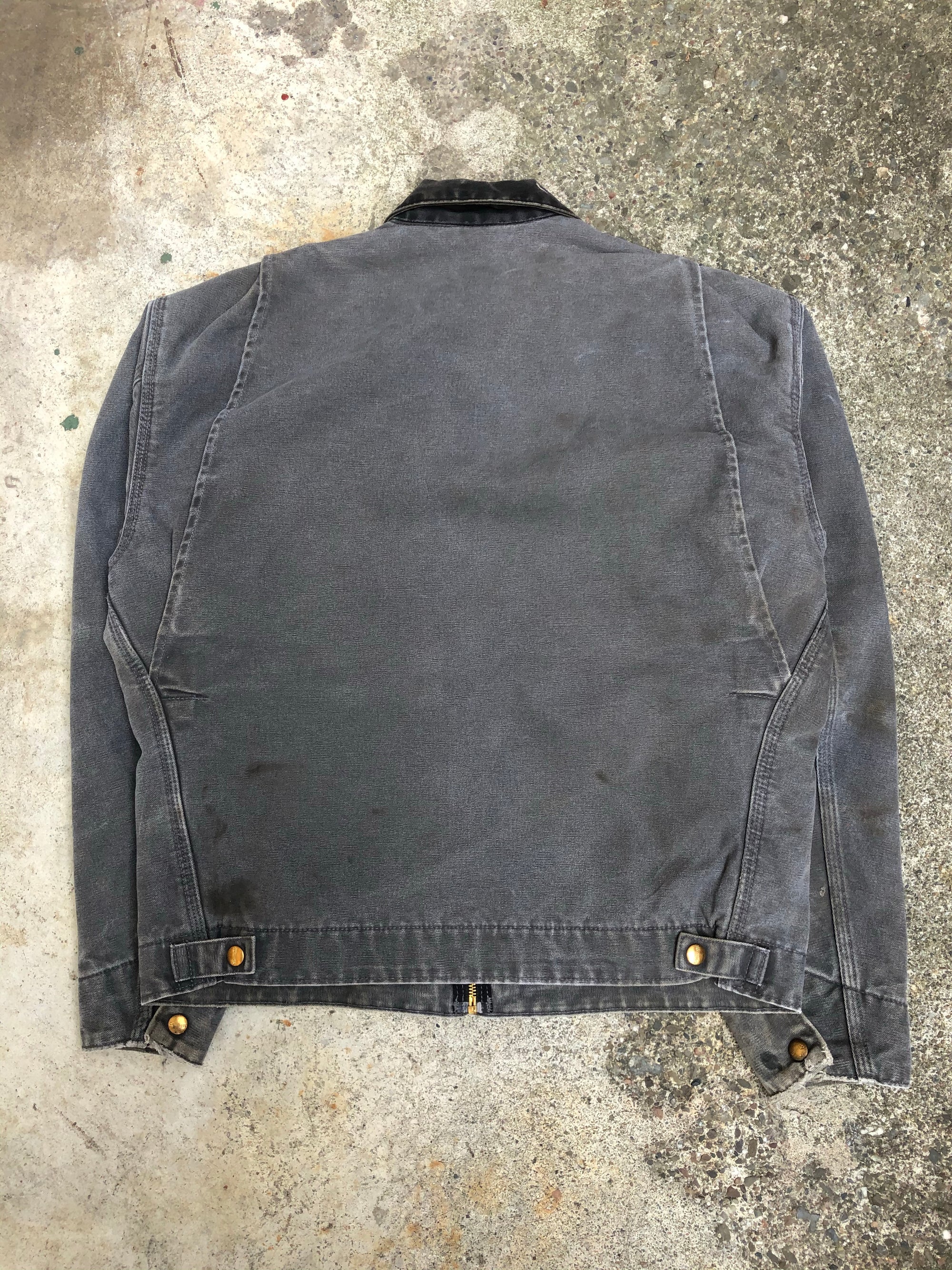 1990s Carhartt Faded Gravel Grey Lined Work Jacket (M)