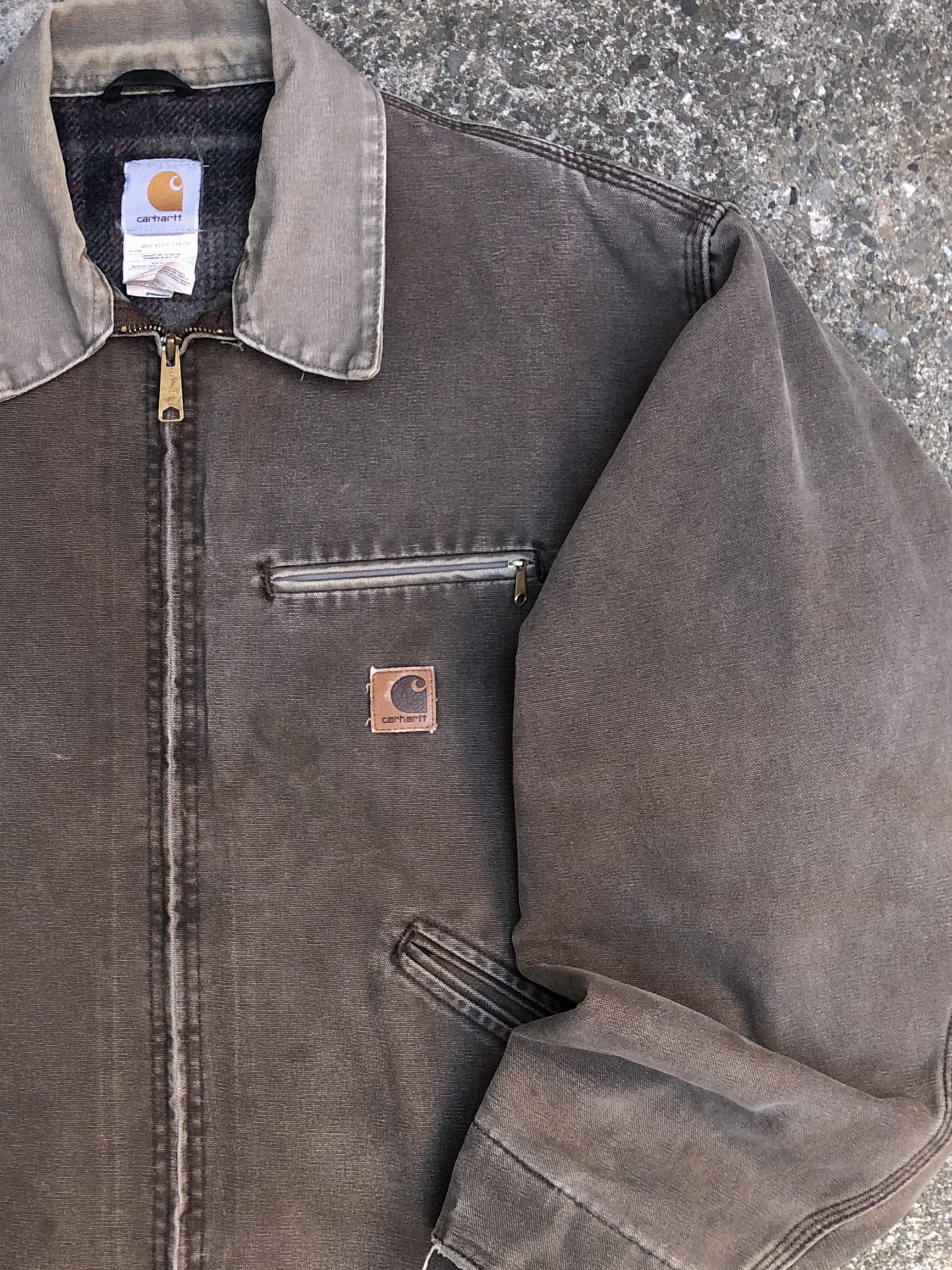 1990s Carhartt Faded Chocolate Lined Work Jacket (XL)