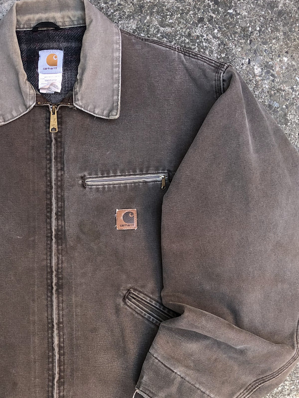 1990s Carhartt Faded Chocolate Lined Work Jacket (XL)