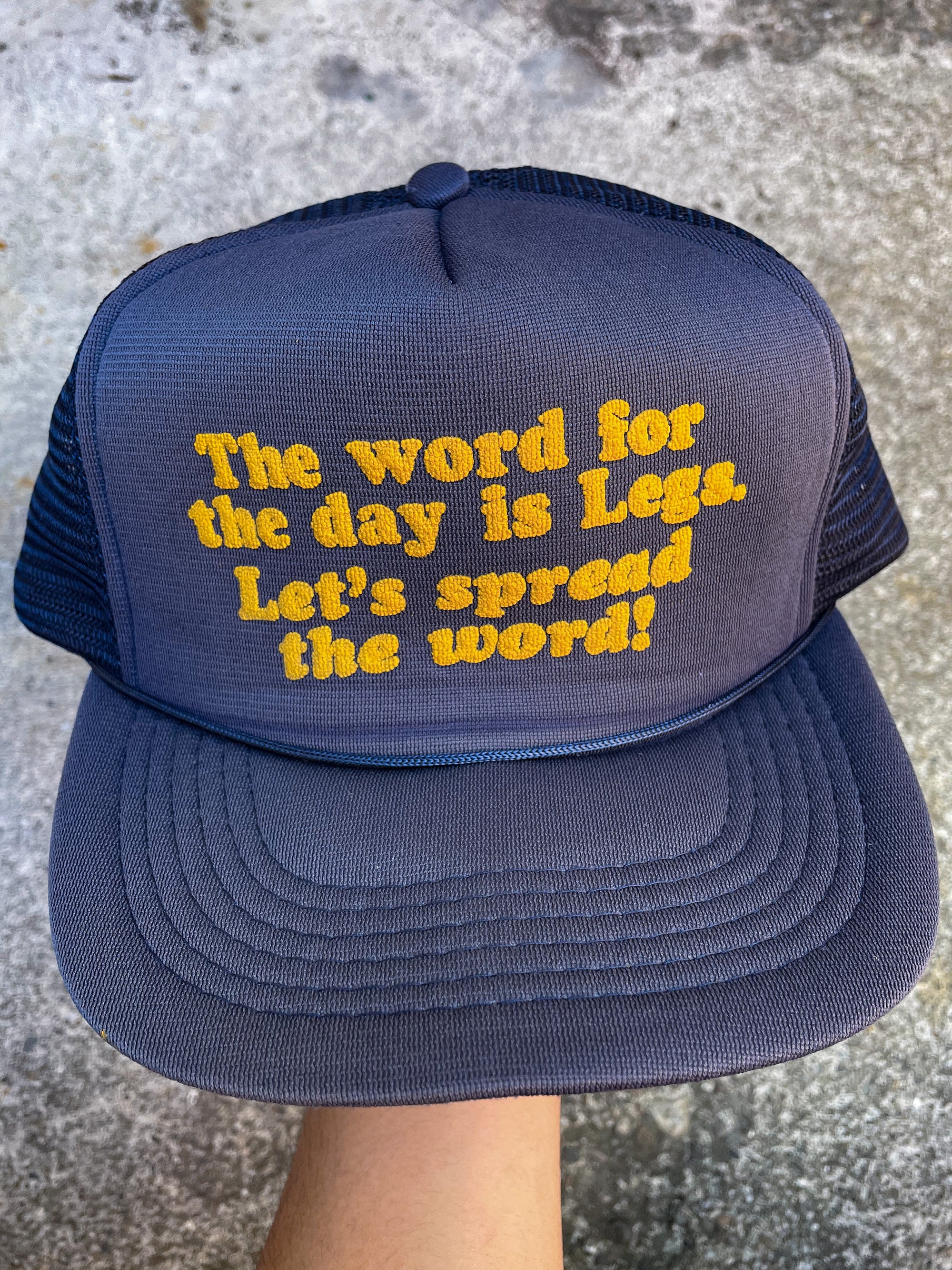 1990s “The Word For The Day Is Legs” Trucker Hat