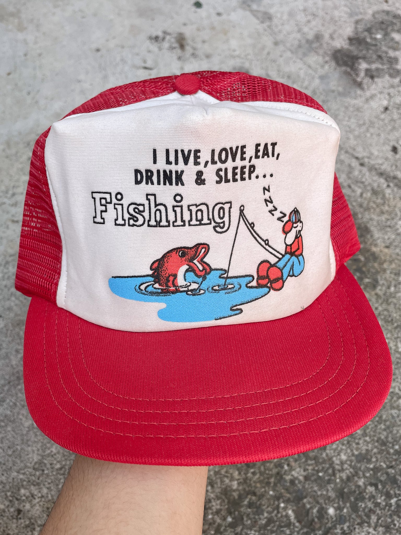 1980s “Fishing” Trucker Hat – DAMAGED GLITTER