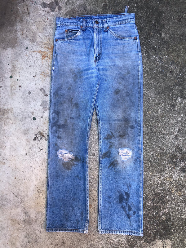 1990s Orange Tab Levis Dirty Wash Blue 517 (30X30)