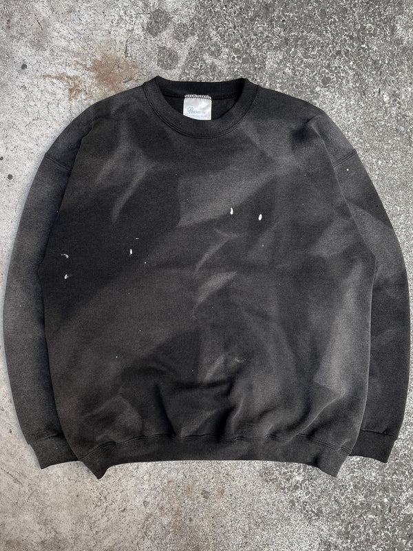 1990s Painted Sun Faded Black Blank Sweatshirt