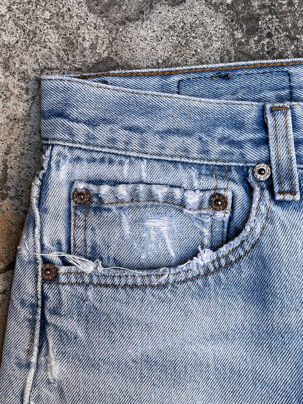 1990s Levi’s Thrashed Blue 501 (28X27)