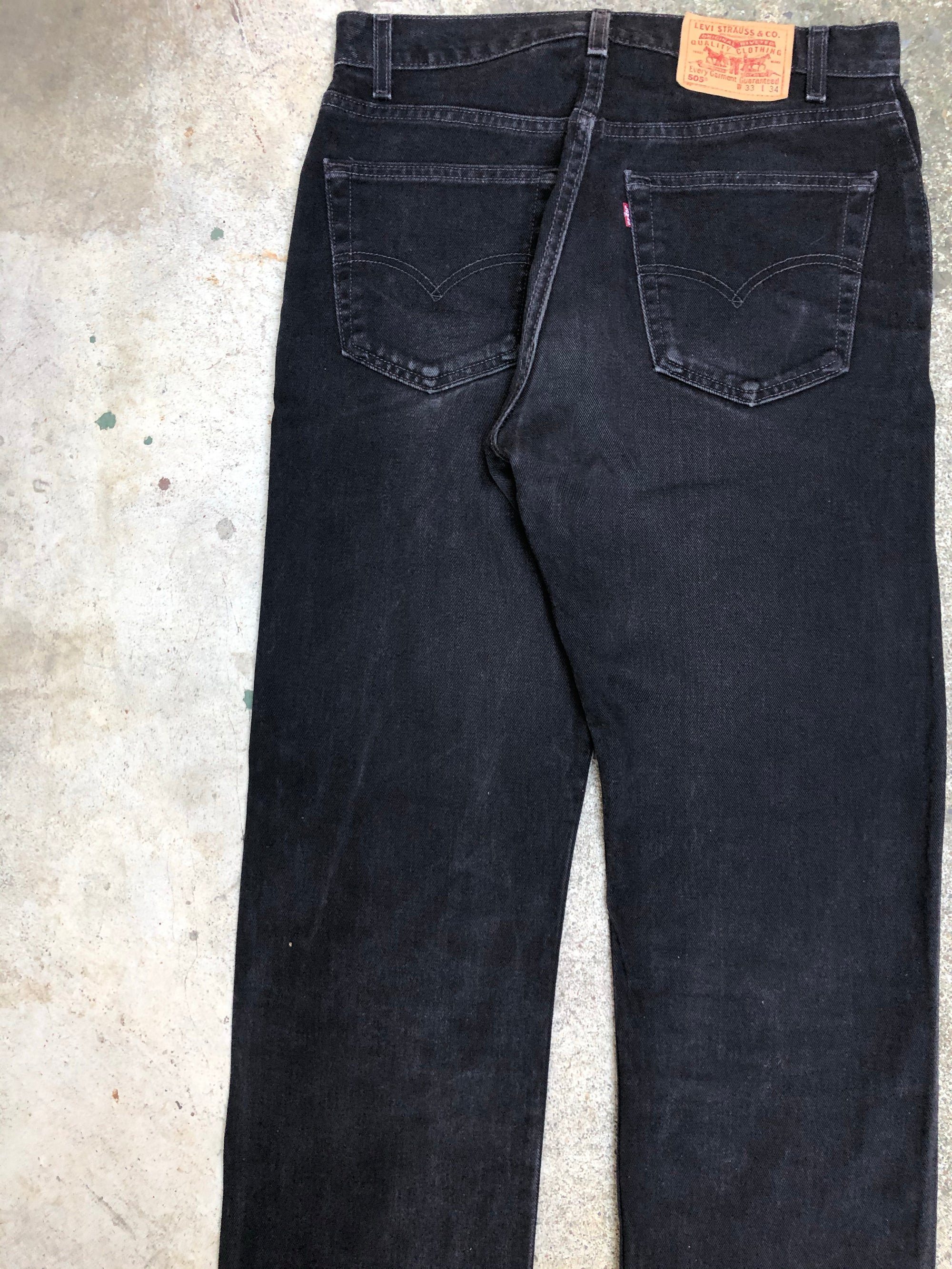 1990s Levis Worn In Black 505 (32X33)