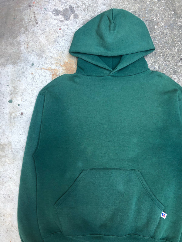 1990s Russell Sun Faded Green Blank Hoodie