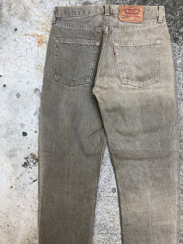 1990s Levis Dusty Brown 501 Split Released Hem (28X27)