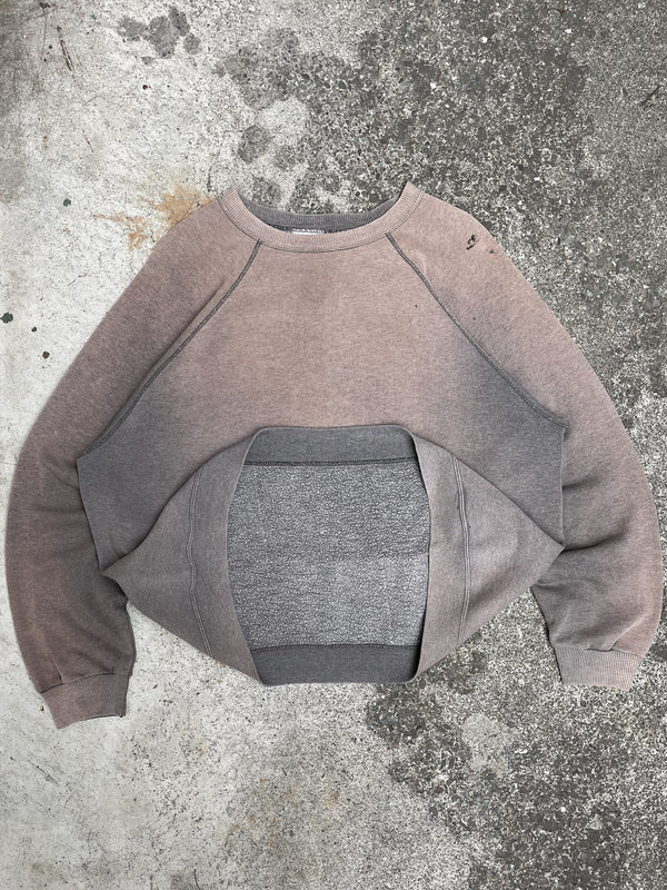 1990s Sun Faded Grey Raglan Sweatshirt (L/XL)