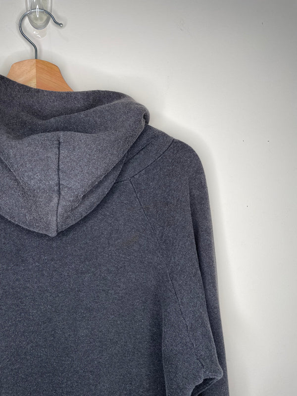 1980s Faded Charcoal Blank Raglan Hoodie (M)