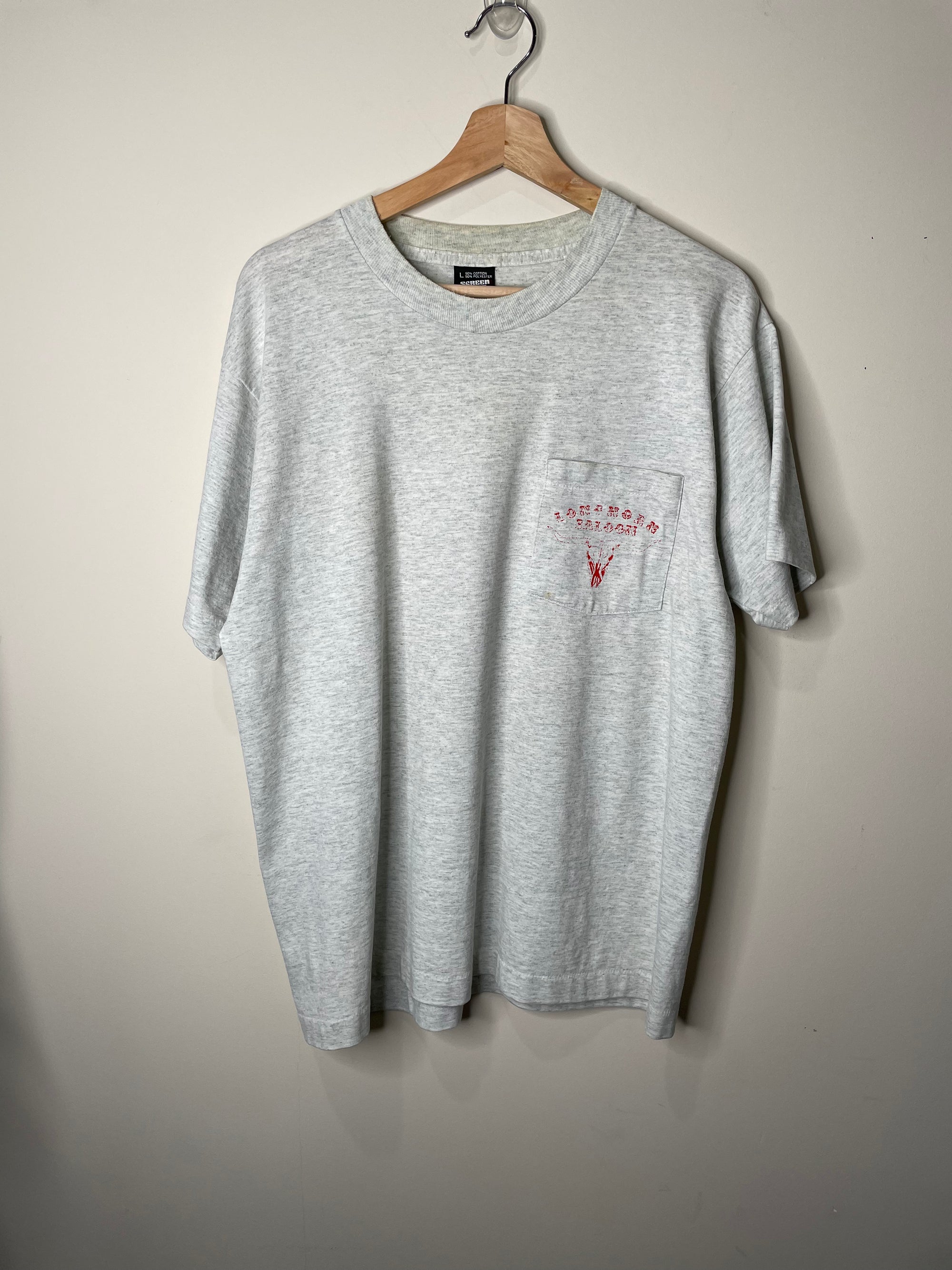 1990s “Longhorn Saloon” Single Stitched Pocket Tee (L)