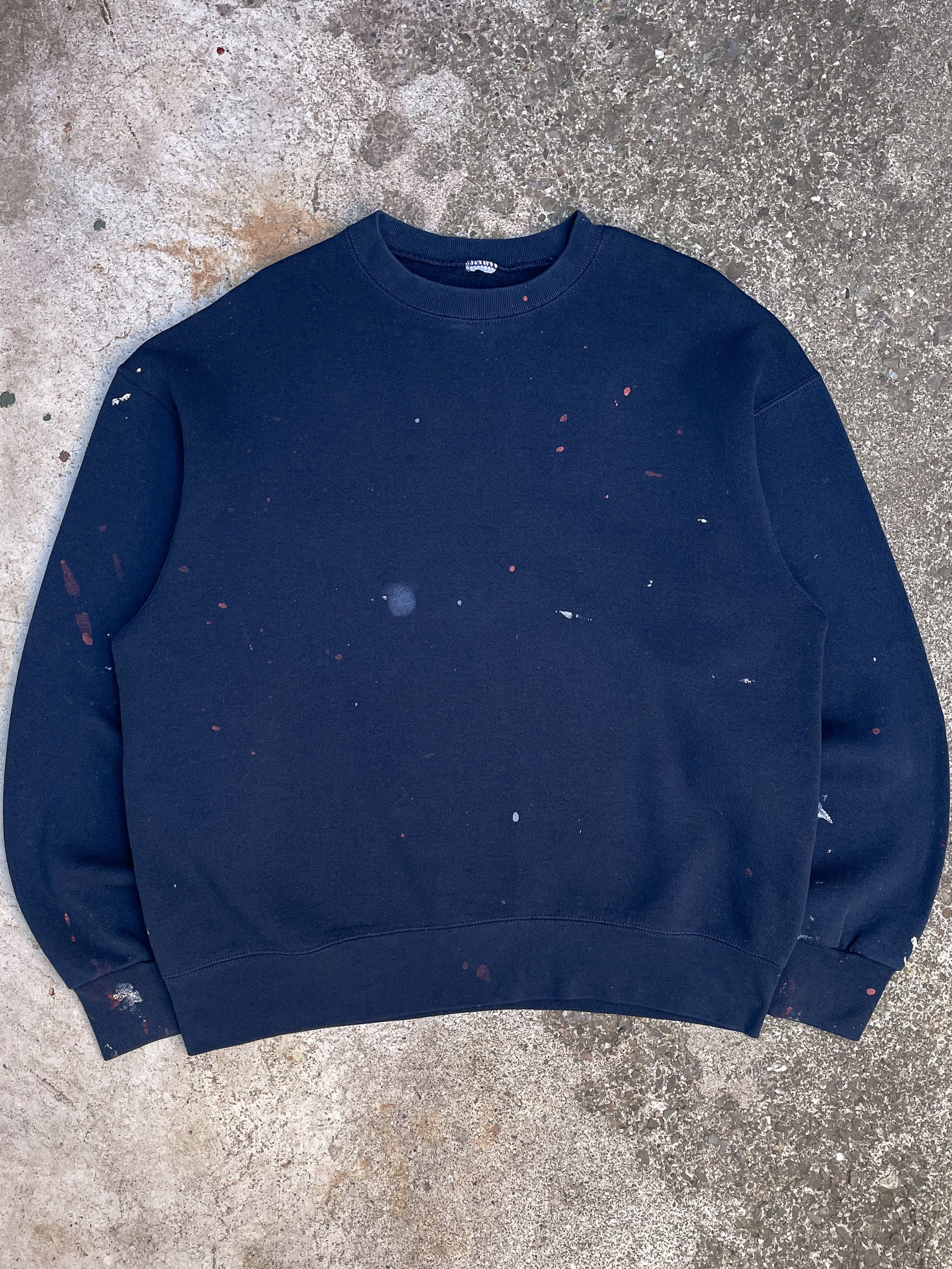 1990s Painted Faded Navy Sweatshirt