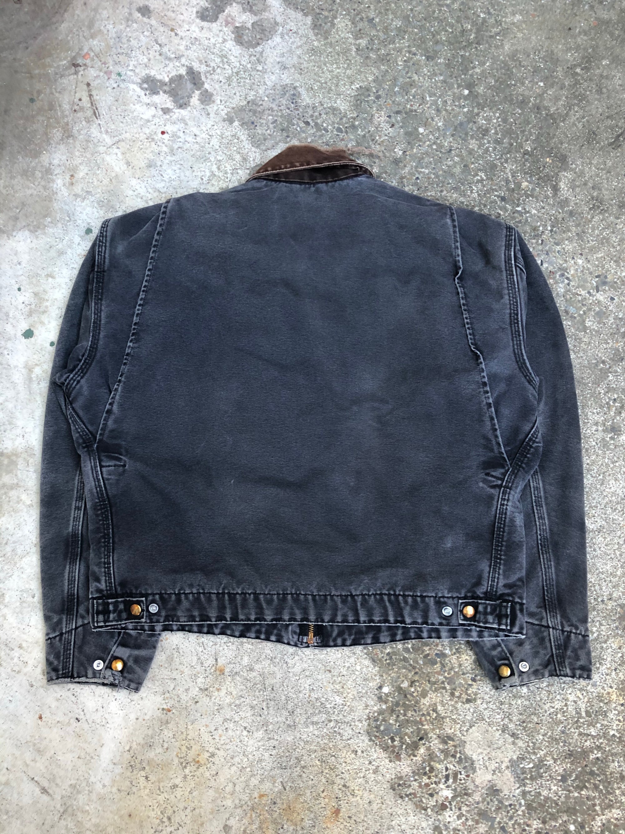 1990s Carhartt Faded Black Lined Work Jacket