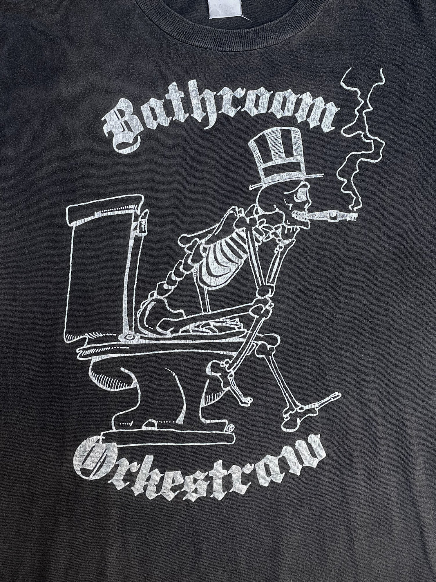 1980s “Bathroom Orkestraw” Faded Black Tee