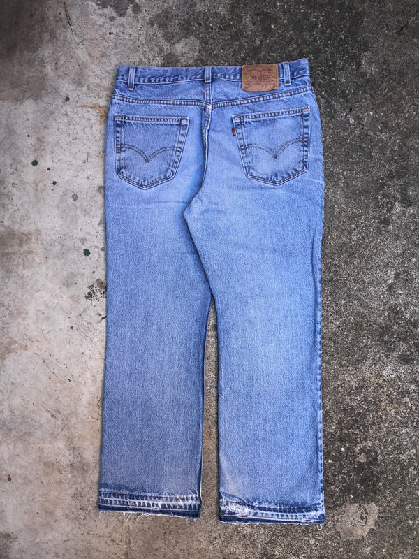 1990s Levis Repaired Blue 517 Released Hem (34X27)